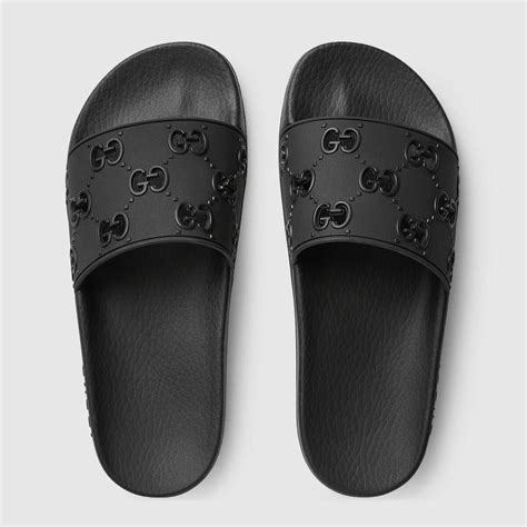 black gucci slides cheap|gucci black slides women.